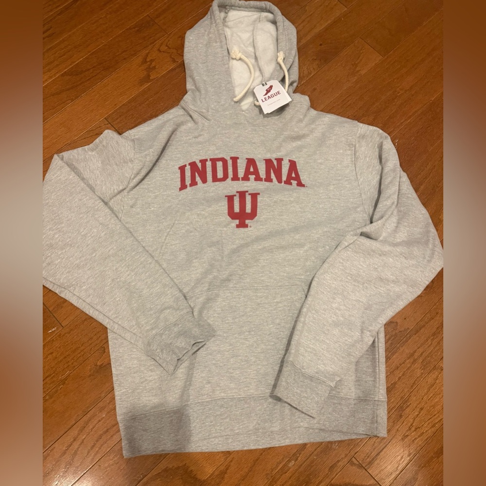 NWT Indiana Hoosier home of the Nat’l football champs  Gray Hoodie ! New!